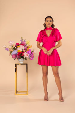 Indiana Mini Dress - Hot Pink